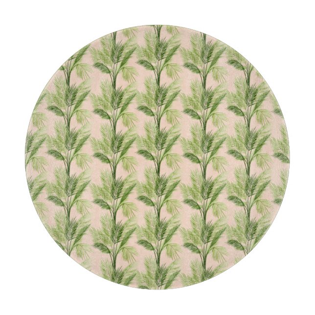 Indoor Oasis | Palm Tree Pattern Cutting Board (Front)