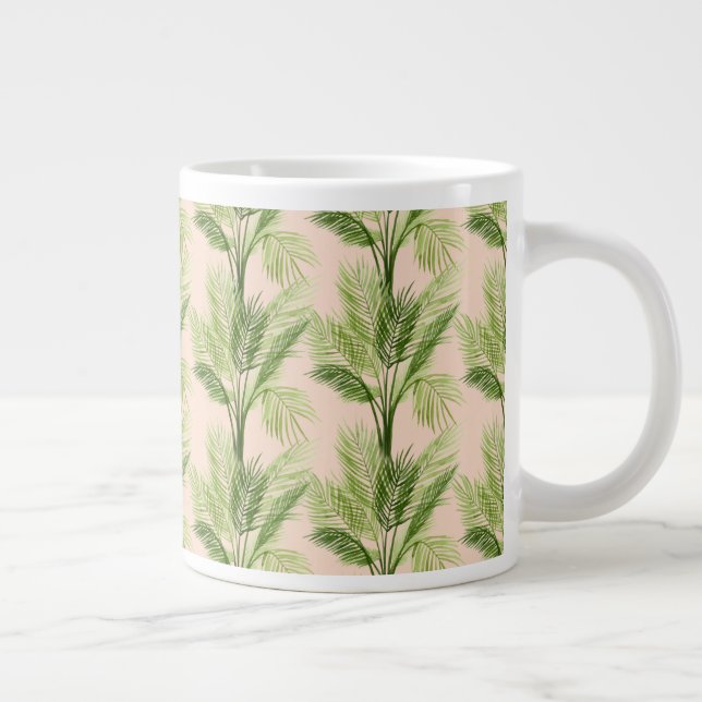 Indoor Oasis | Palm Tree Pattern Giant Coffee Mug (Right)