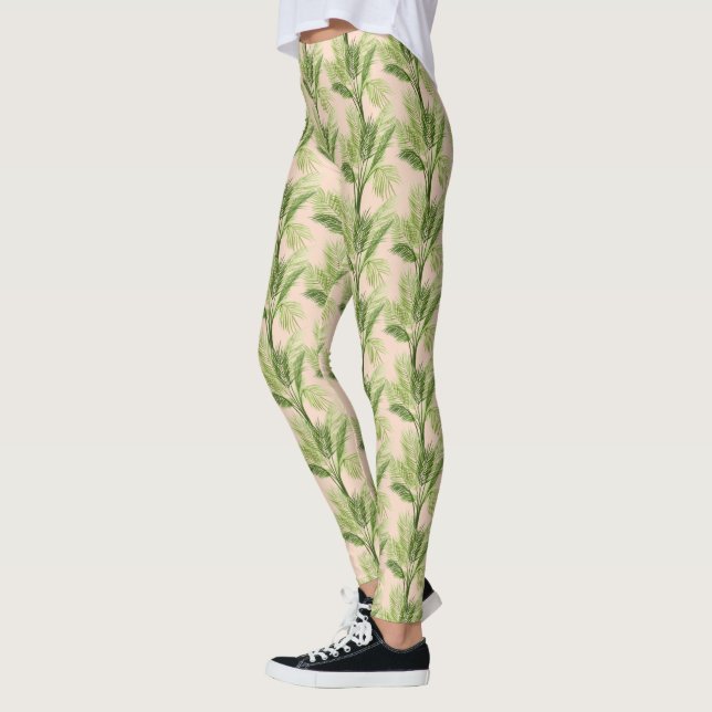 Indoor Oasis | Palm Tree Pattern Leggings (Left)