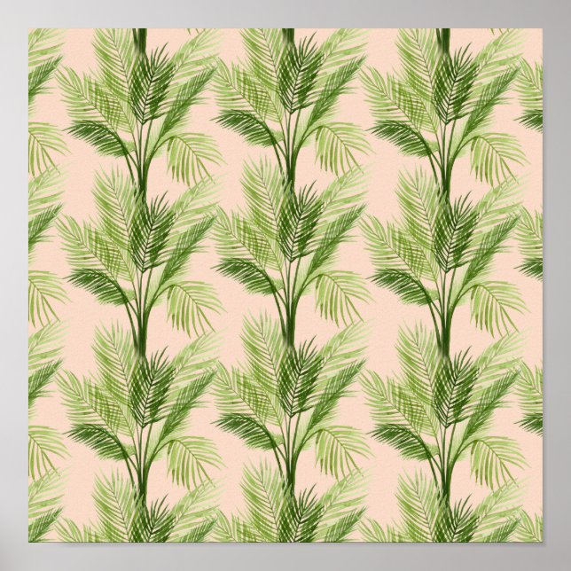 Indoor Oasis | Palm Tree Pattern Poster (Front)