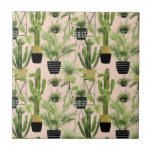 Indoor Oasis | Plant Lineup Pattern Ceramic Tile<br><div class="desc">Enjoy this fresh creative house plant collection design on a product or wallart piece to enhance and add to the world around you. Artist: Grace Popp</div>
