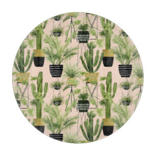 Indoor Oasis   Plant Lineup Pattern Cutting Board