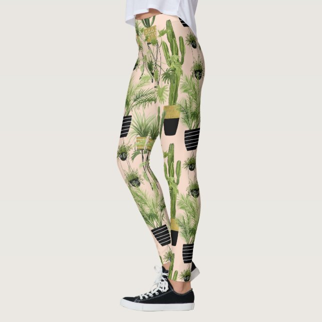 Indoor Oasis | Plant Lineup Pattern Leggings (Left)