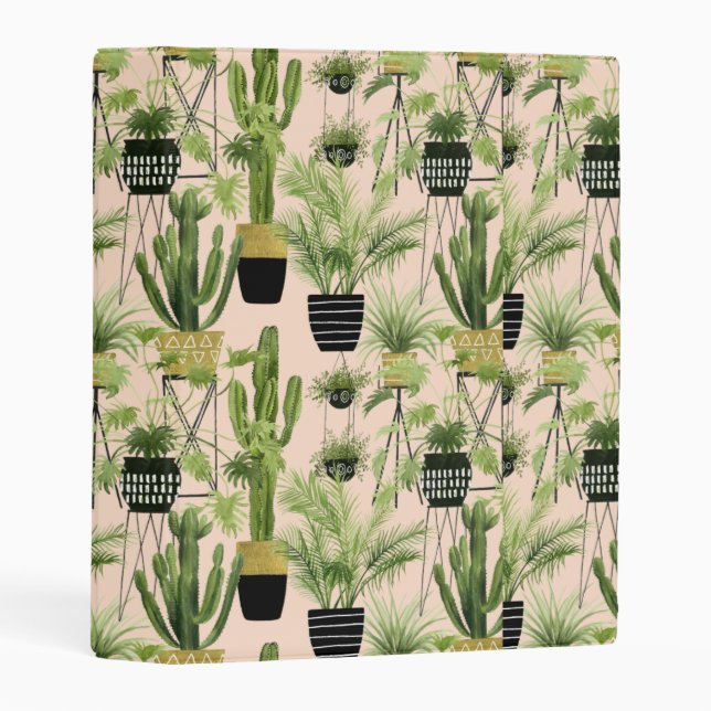 Indoor Oasis | Plant Lineup Pattern Mini Binder (Front/Spine)