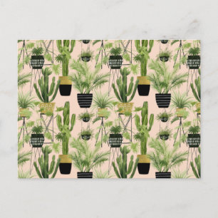 Indoor Oasis Plant Lineup Pattern Postcard