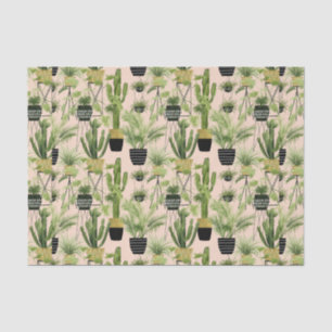 Indoor Oasis Plant Lineup Pattern Tissue Paper