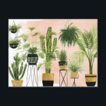 Indoor Oasis | Plant Lineup Postcard<br><div class="desc">Enjoy this fresh creative house plant collection design on a product or wallart piece to enhance and add to the world around you. Artist: Grace Popp</div>