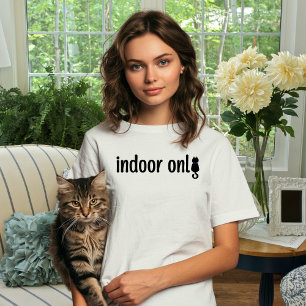 Indoor Only Cat Minimalist Typography T-Shirt