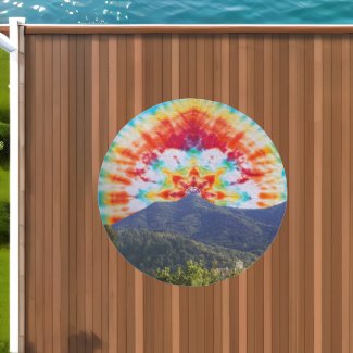 Indoor / Outdoor Area Rug Tie Die Mt Tamalpais Sky