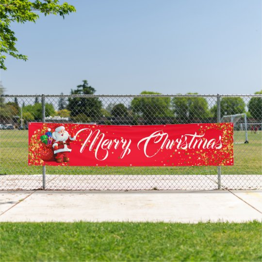 Indoor Outdoor Banner-Merry Christmas Banner | Zazzle