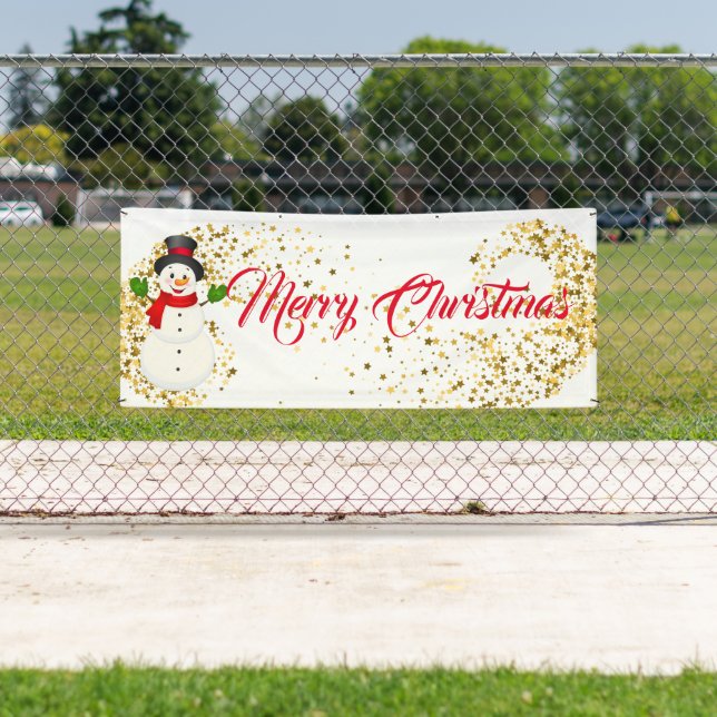 Indoor Outdoor Custom Banner-Merry Christmas Banner (Insitu)