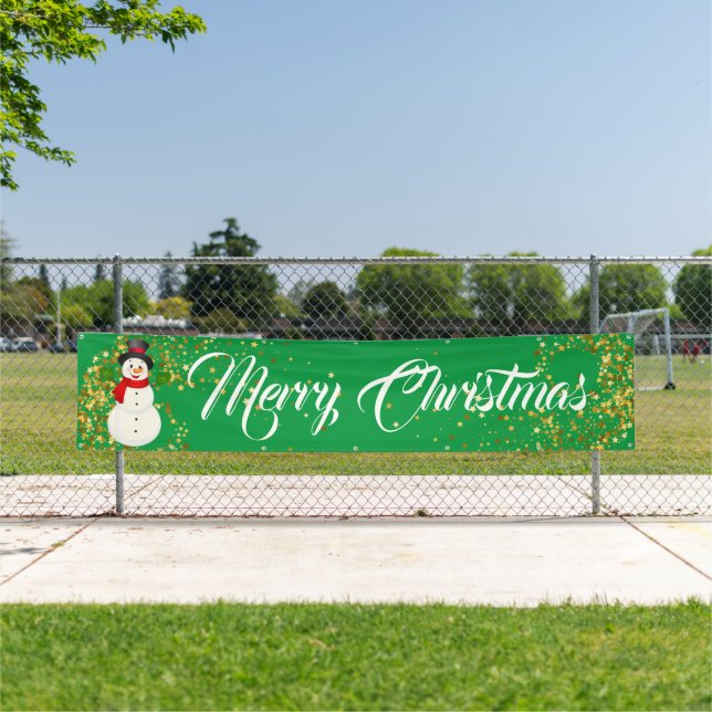 Indoor Outdoor Custom Banner-Merry Christmas Banner (Insitu)