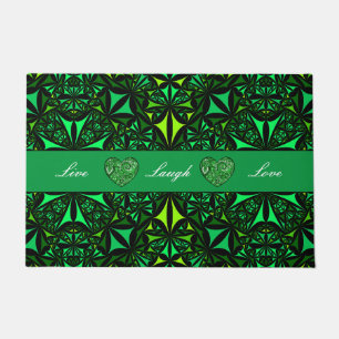 Indoor Outdoor Green Fractal Door Mat 