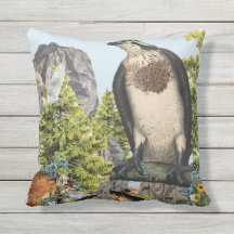 Indoor/Outdoor Osprey Throw Pillow/Customizable