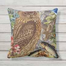 Indoor/Outdoor Owl Throw Pillow/Customizable