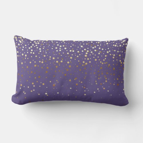 Indoor Petite Golden Stars Lumbar Pillow_Amestyst Lumbar Pillow