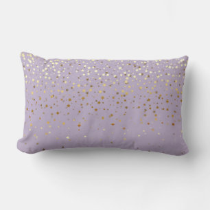 Indoor Petite Golden Stars Lumbar Pillow-Lavender Pillow
