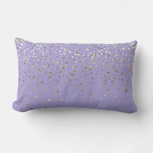 Indoor Petite Golden Stars Lumbar Pillow-Lavender Pillow