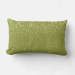 Indoor Petite Golden Stars Lumbar Pillow-Olive Pillow