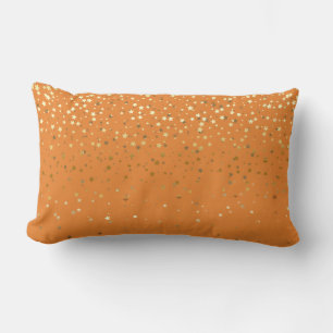 Indoor Petite Golden Stars Lumbar Pillow-Orange Pillow