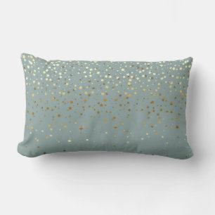 Indoor Petite Golden Stars Lumbar Pillow-Seafoam Pillow