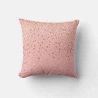 Indoor Petite Golden Stars Square Pillow-Carnation