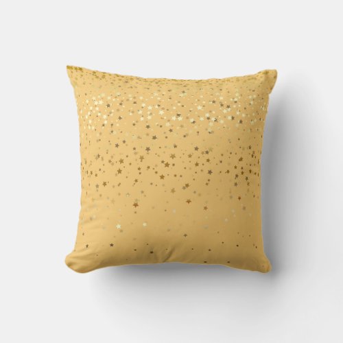 Indoor Petite Golden Stars Square Pillow_GLD Wheat Throw Pillow
