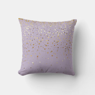 Indoor Petite Golden Stars Square Pillow-Lavender Throw Pillow