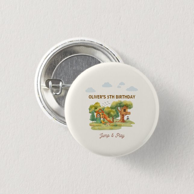 Indoor playground birthday party button (Front & Back)