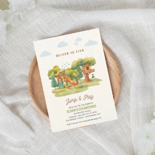Indoor playground birthday party invitation