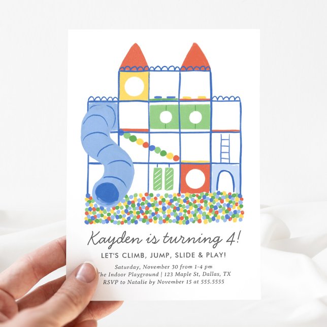Indoor Playground Kids Birthday Invitation (Creator Uploaded)