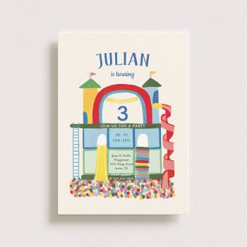 Indoor Playground Kids Birthday Party Invitation by origamiprints at Zazzle