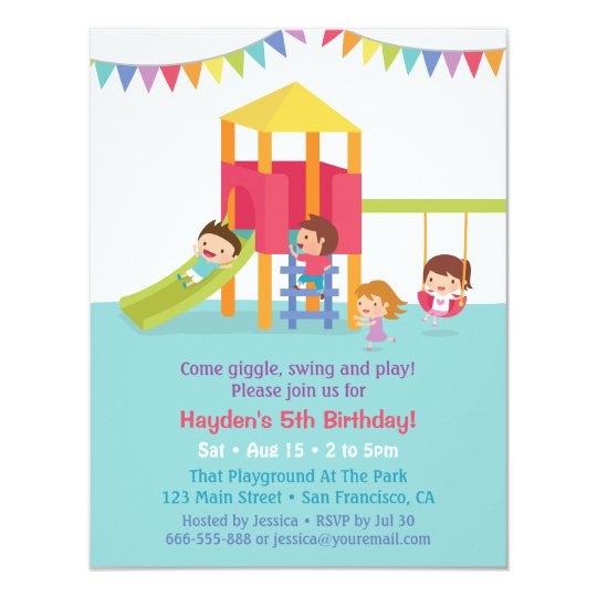Indoor Playground Kids Birthday Party Invitations Zazzle Com