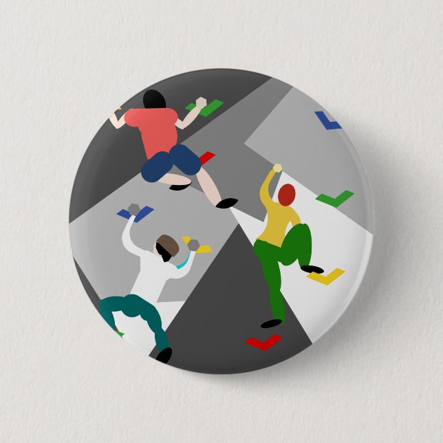 Indoor Rock Climbing Pinback Button (Front)