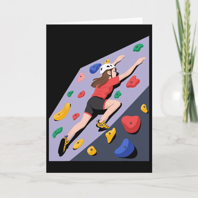 Indoor Rock Climbing Wall Art  Card (Front)