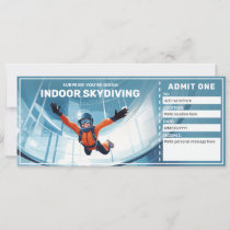 Indoor Skydiving Gift Certificate, Sky Dive Ticket Invitation