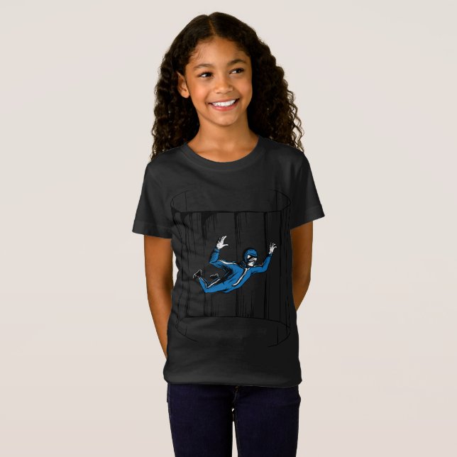 Indoor skydiving wind tunnel skydiver jumping tee (Front Full)