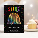 Indoor Slide Park Kids Birthday Party Invitation<br><div class="desc">When it comes to gearing up for a kids birthday party, custom invitations serve as the perfect way to set the tone and let the guests know just what kind of event to expect. Featuring a bold and modern black background with colorful party sprinkles, these bold invitations feature vibrant images...</div>