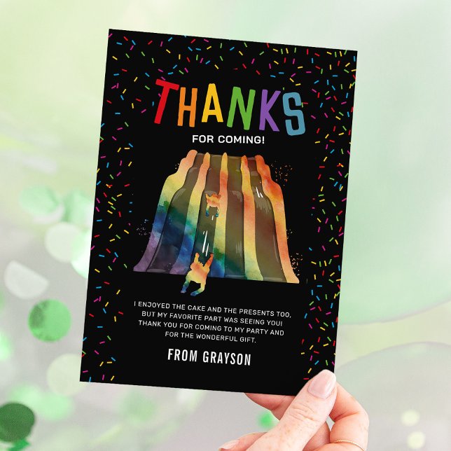 Indoor Slide Park Kids Birthday Thank You Card (Creator Uploaded)