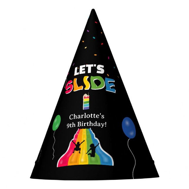 Indoor Slide Park Kids Playground Birthday Party Hat (Front)