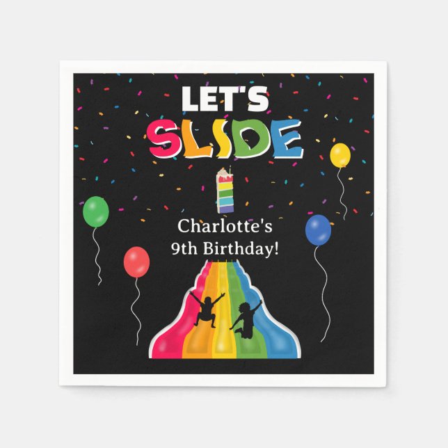 Indoor Slide Park Kids Playground Birthday Party Napkins (Front)