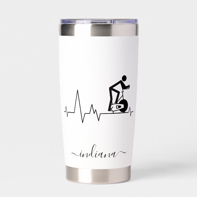Indoor Spinning Cycle Heartbeat Bikers Insulated Tumbler (Front)