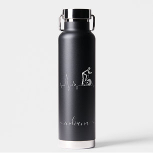 Indoor Spinning Cycle Heartbeat Monogram Water Bottle