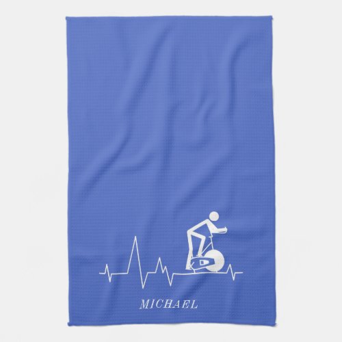 Indoor Spinning Cycle Heartbeat Personalized Kitchen Towel