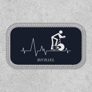 Indoor Spinning Cycle Heartbeat Personalized Navy Patch