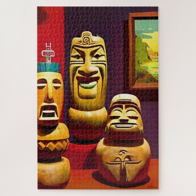 Indoor Tiki Life Ken Gage Art Jigsaw Puzzle (Vertical)