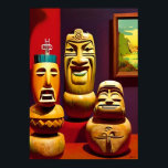 Indoor Tiki Life Ken Gage Art Poster<br><div class="desc">Indoor Tiki Life.  2023,  Ken Gage.  Digital art: pop surrealism.</div>