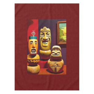 Indoor Tiki Life Ken Gage Art Tablecloth