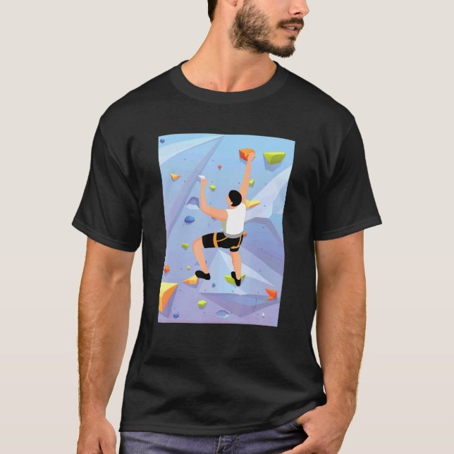 Indoor Wall Climbing Rock Climbers Action Sports T-Shirt (Front)