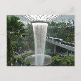 Indoor waterfall in Singapore Postcard